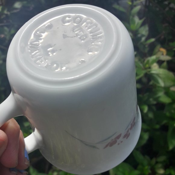 Vintage Mug Corning Ware Pink Tulips Rosemarie - Picture 3 of 8